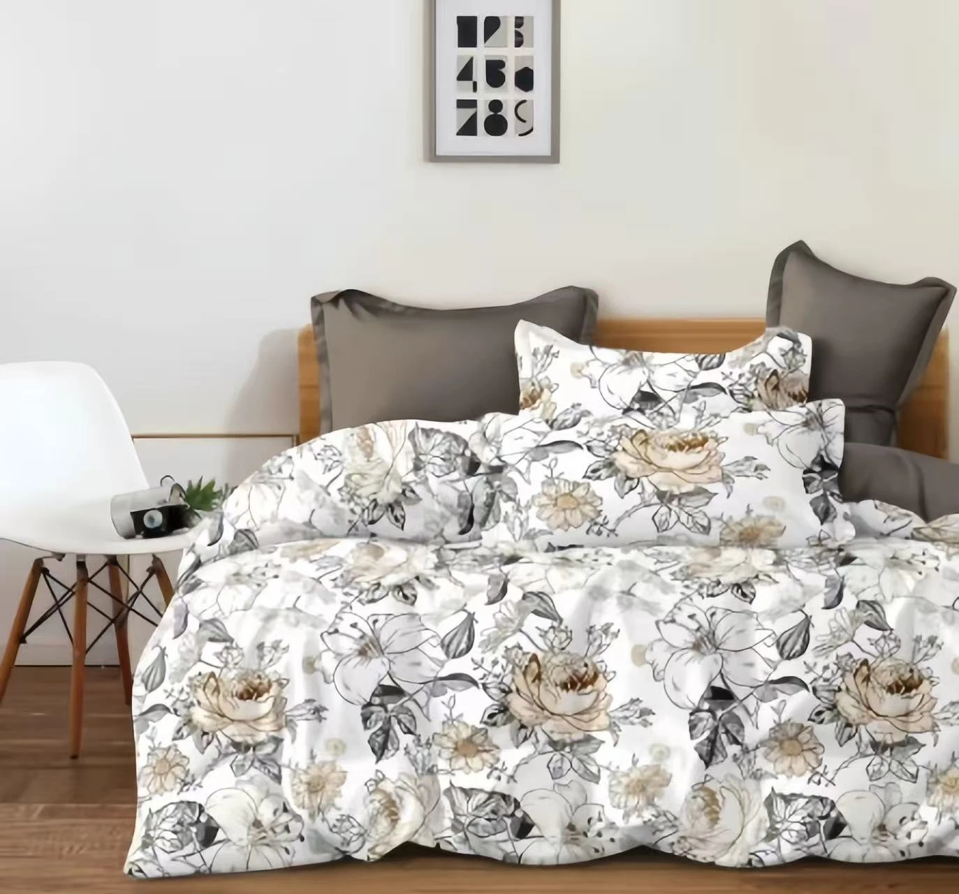 Floral Printed Plain Weave Comforter Set Floral Printed Plain Weave Comforter Set